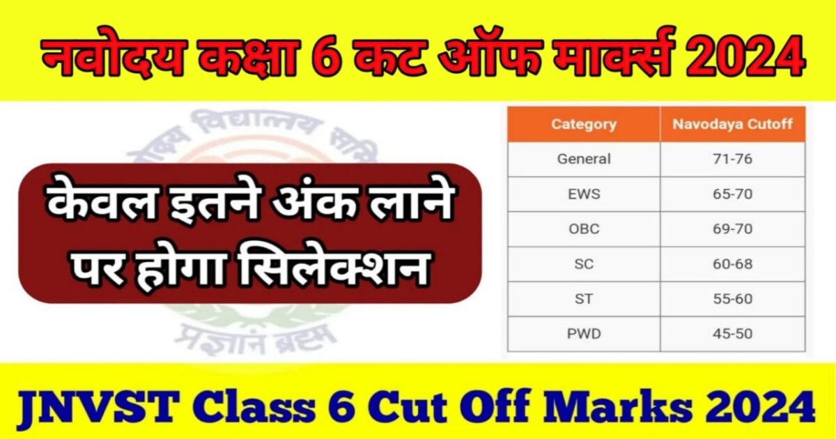 JNVST Class 6 Cut Off Marks 2024