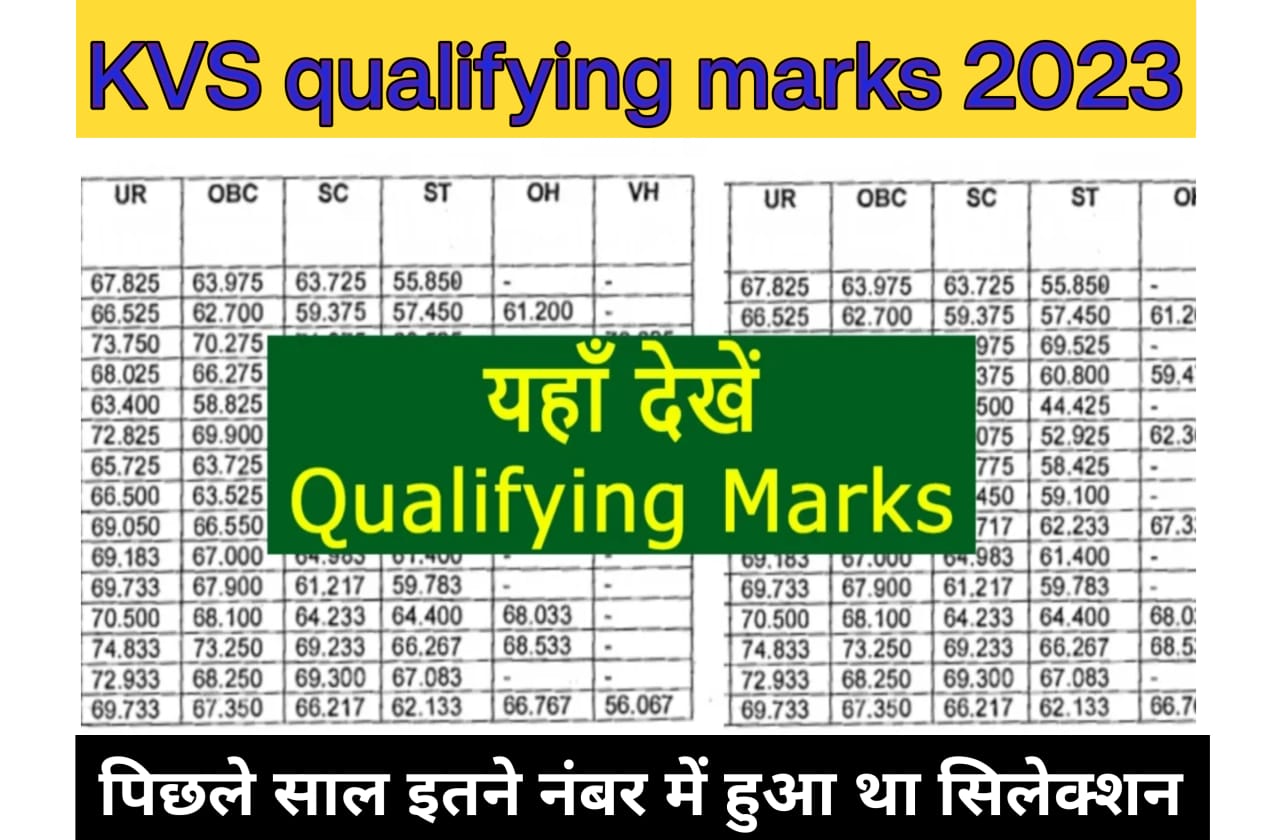 KVS Qualifying Marks In 2023